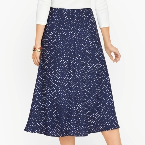 Talbots Polka-dot Flowy Skirt Summer Feminine Party Wedding 14 Formal Modest - Picture 7 of 7